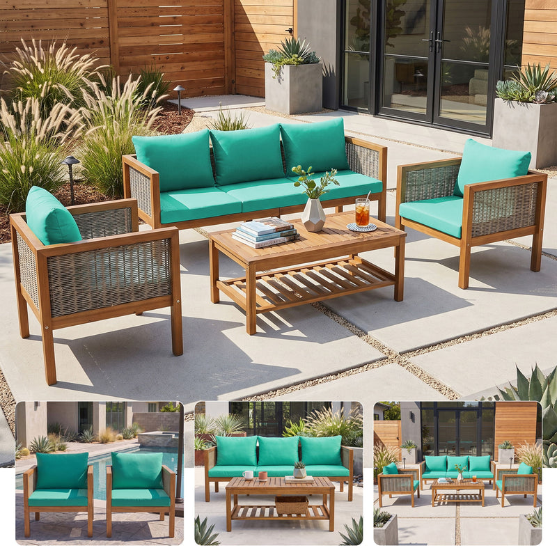 2 Piece Outdoor Armchair Set With Cushion