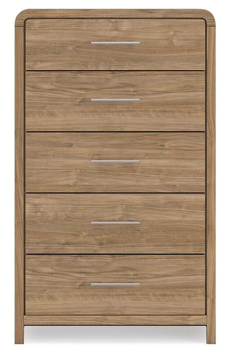 Gramburg - Five Drawer Chest - Warm Natural Brown