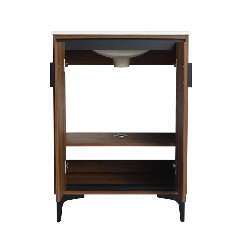 Modern Bathroom Vanity With Top Sink, Engineered Wood Storage Cabinet