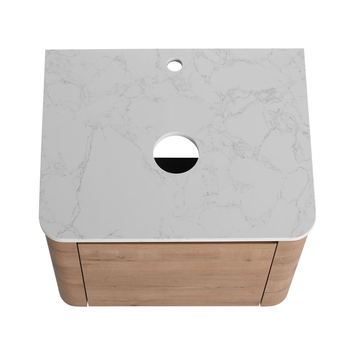 Wall Mounted Bathroom Vanity With Art Sink, 1 Soft Close Door