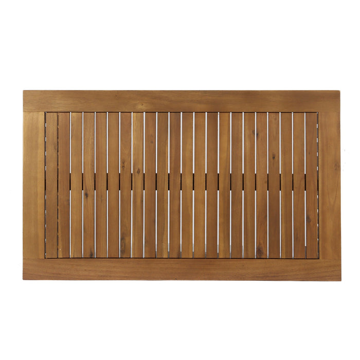Acacia Wood Rectangular Patio Coffee Table For Outside