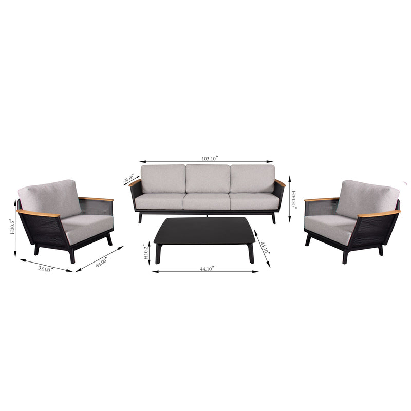 Sofa Set For Outdoor - Black