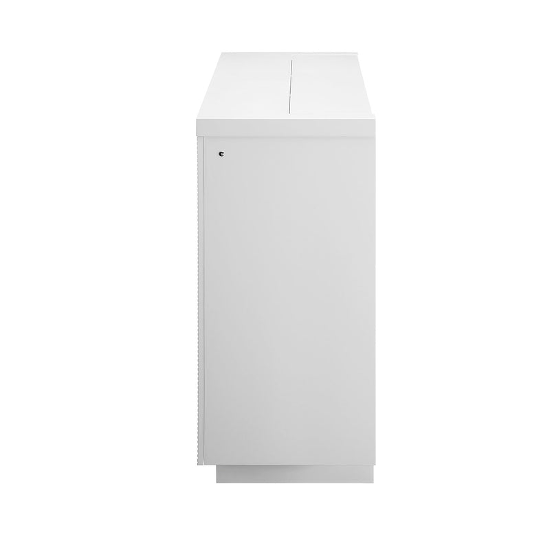 Aurora - Fireplace TV Lift With Adjustable Temperature And LED Colors - White