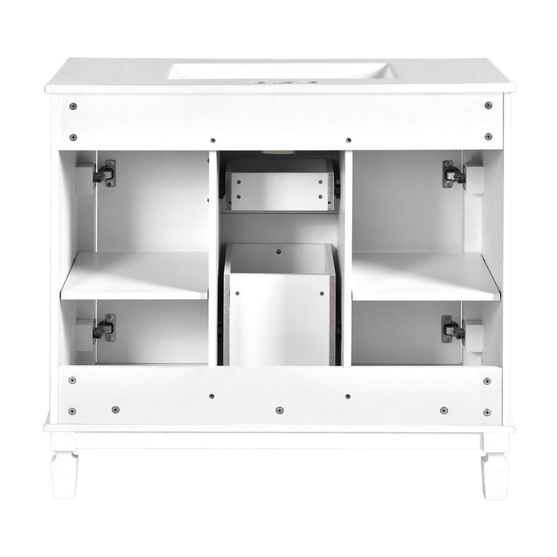 Bathroom Vanity With Top Sink, Cabinet With 2 Soft Closing Doors And Drawers