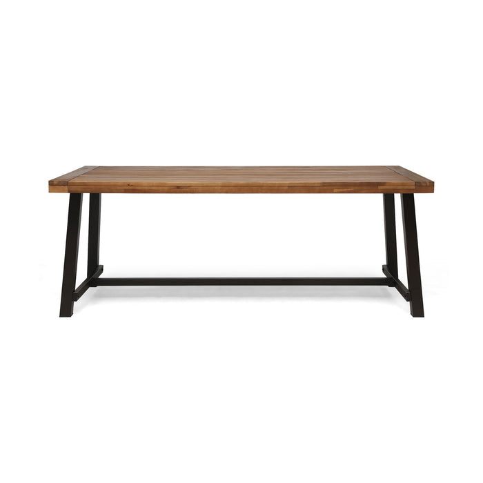 Equilibrium - Outdoor Dining Table With Wooden Frame And Slat Top