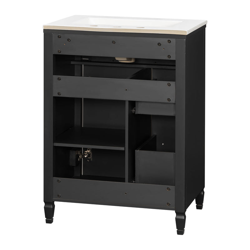 Freestanding Bathroom Vanity With Sink, Soft Close Door, Tip Out Drawer