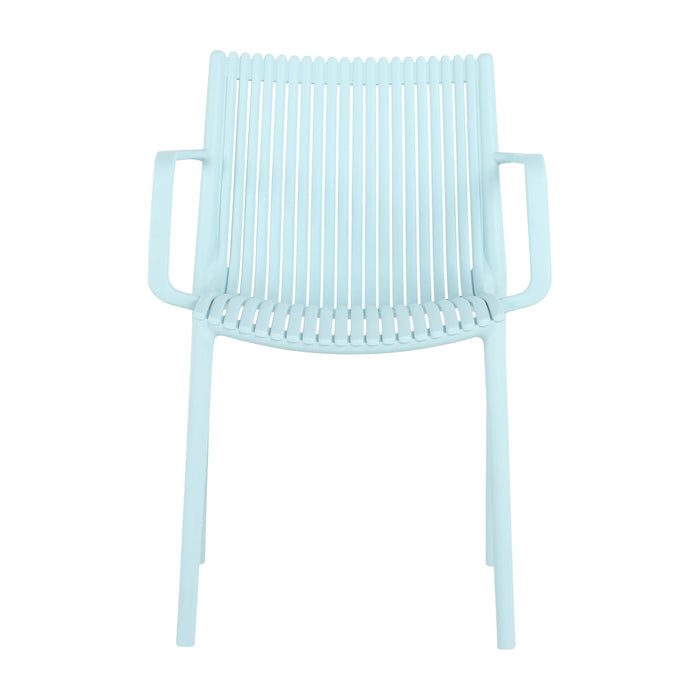 4 Modern Stackable Armchair Matched With Long Table