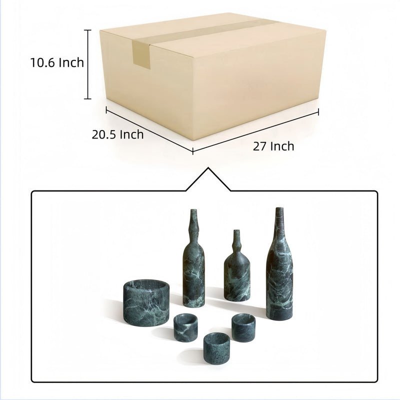7 Pieces Luxury Natural Marble Living Room Accessories Set
