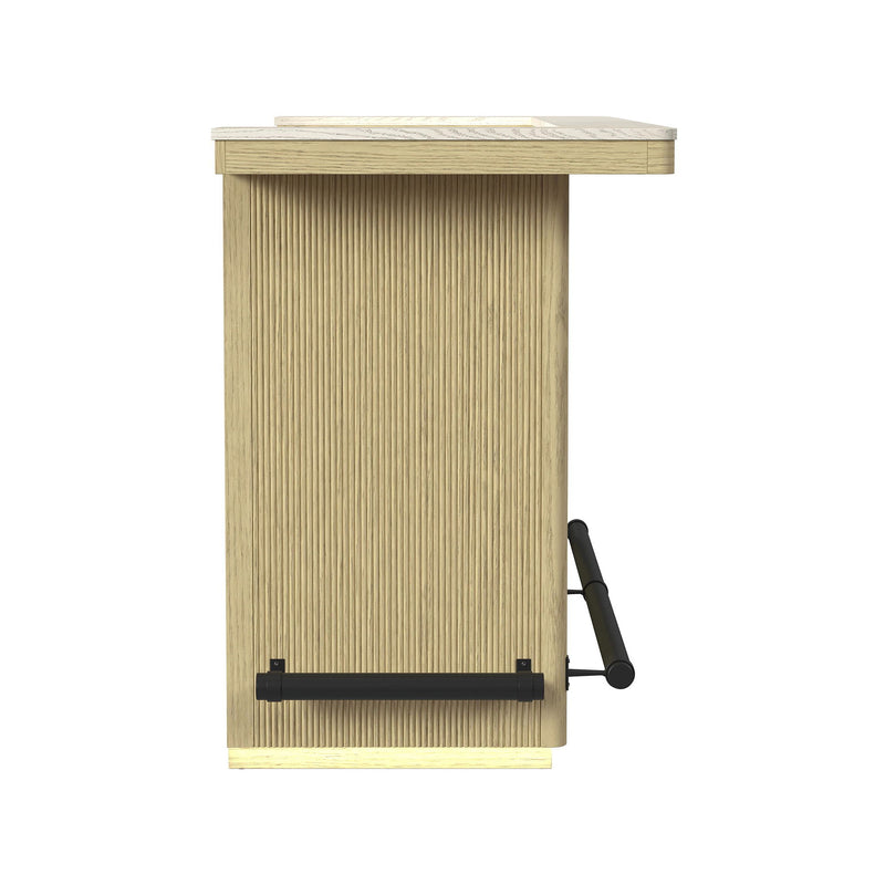 Cambrie - Bar Table With LED - Off-White And Natural