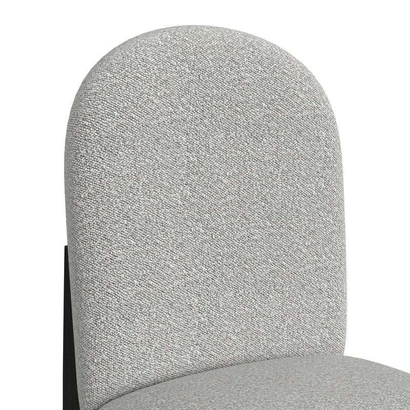 Portland - Round Back Barstool With Fabric (Set of 2) - Gray / Black