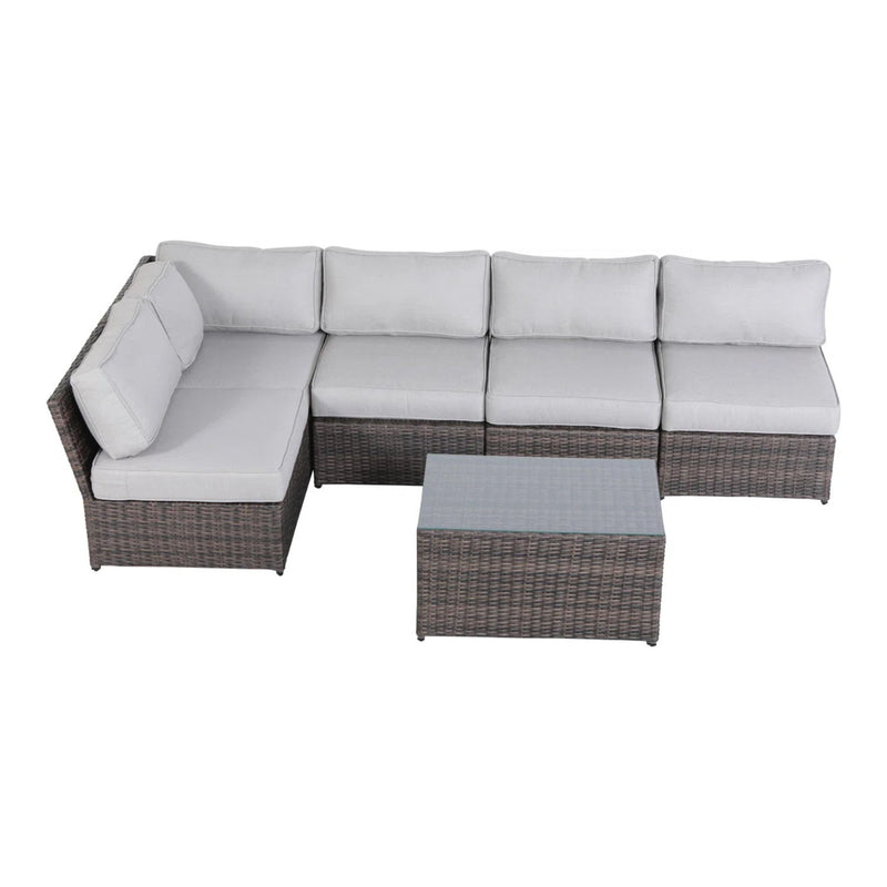 Outdoor Seating Set With Cushions, 4 Person Capacity - Brown