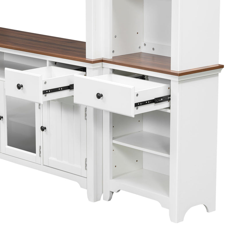 Extra Large TV Stand, Entertainment Center With Storage Cabinets