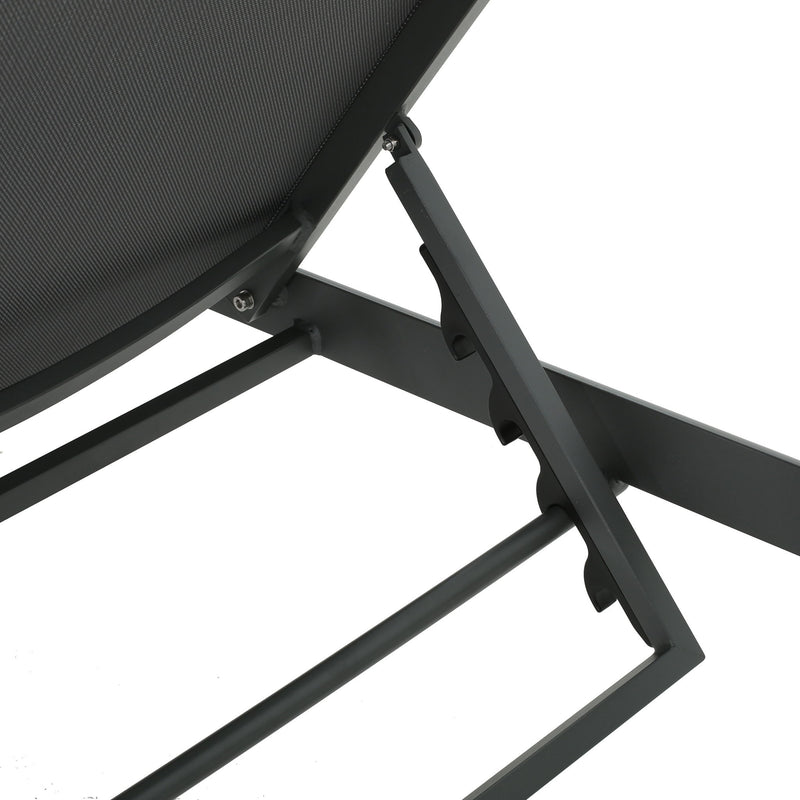 Outdoor Patio Chaise Lounge With 5 Reclining Positions