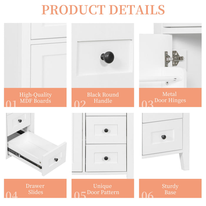 Bathroom Vanity With Sink, 3 Drawers And Adjustable Shelf