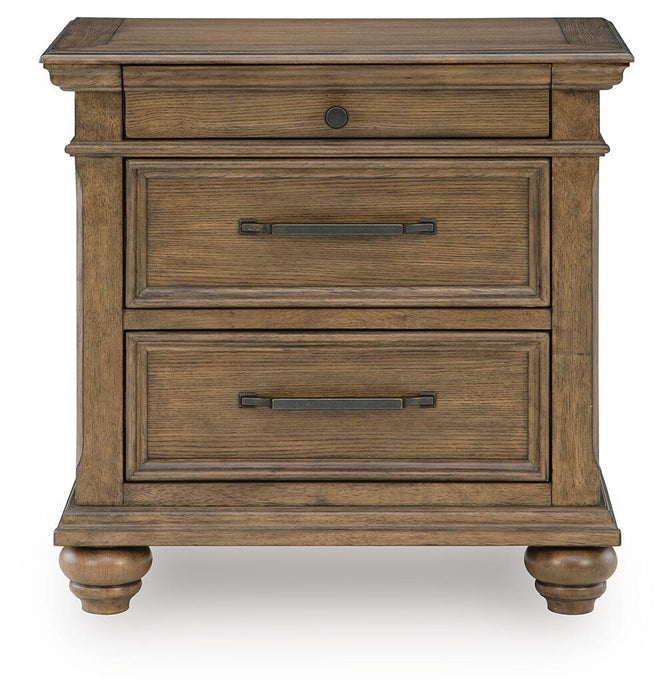 Karallin - Three Drawer Night Stand - Medium Brown
