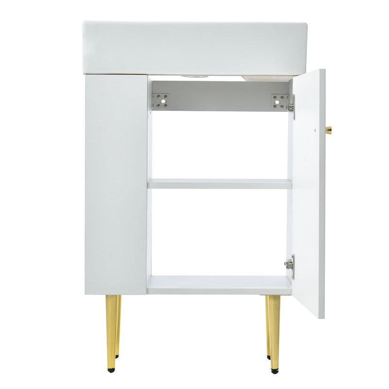 Bathroom Vanity, Combo Cabinet, Bathroom Storage Cabinet, Single Ceramic Sink