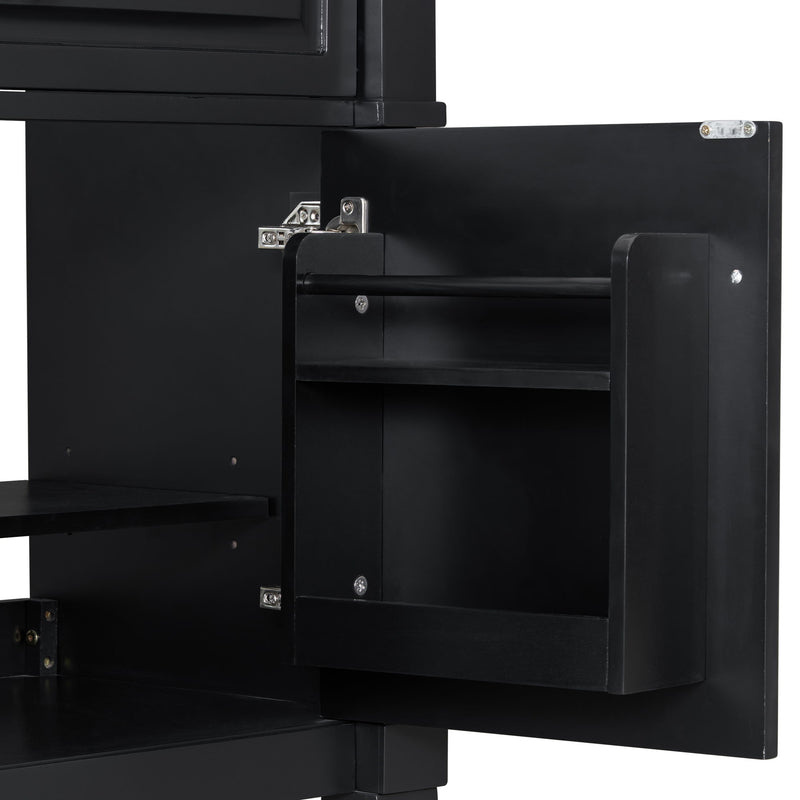 Modern Bathroom Vanity With Sink, Freestanding Cabinet With Flip Drawer & Adjustable Shelf