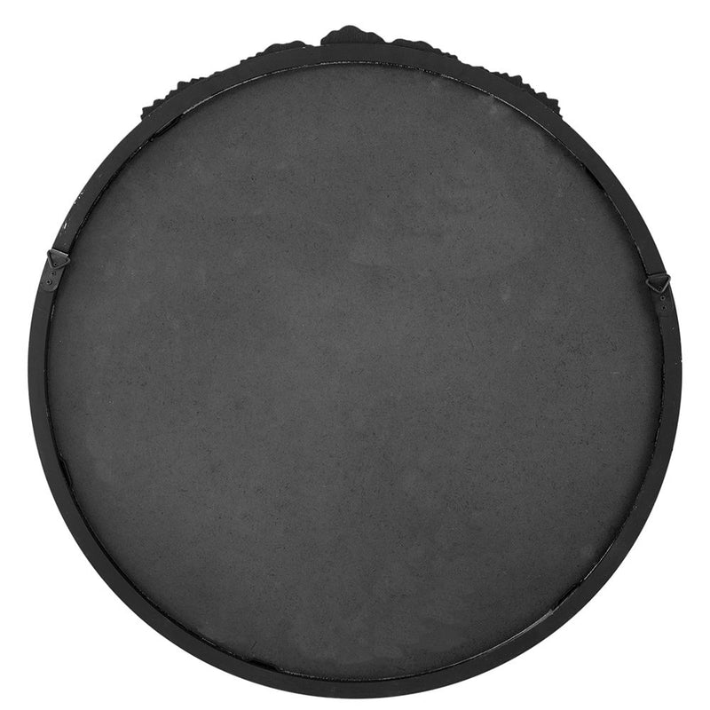 Round Hand Carved Rose Antique Mirror Frame, Wall Mirror For Live Space