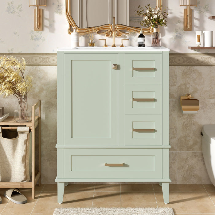 Bathroom Vanity, Modern Bathroom Cabinet With Sink Combo Set, Bathroom Storage Cabinet With A Soft Closing Door And 3 Drawers, Solid Wood Frame