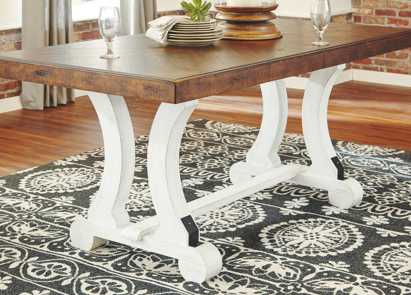 Valebeck - Rectangular Dining Room Table - White / Brown