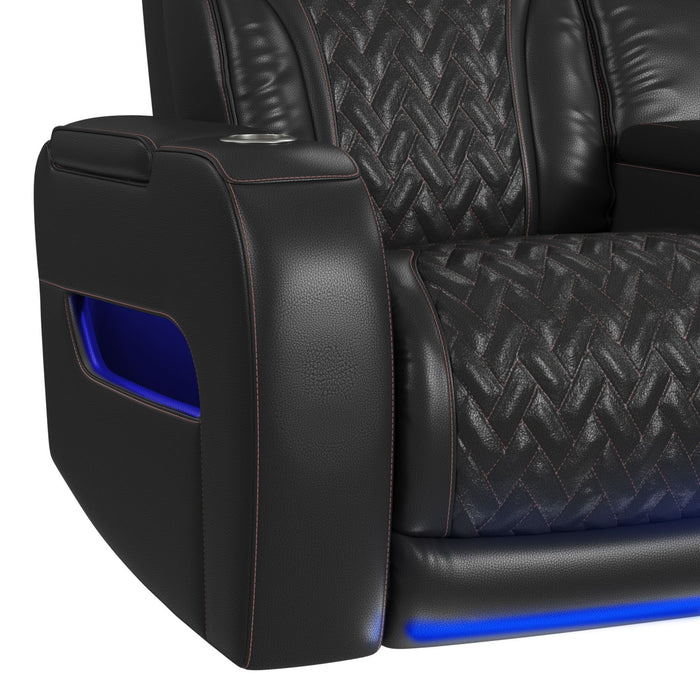 Prime Time - P3 Loveseat With LED, Wireless Charger Pocket, And Console