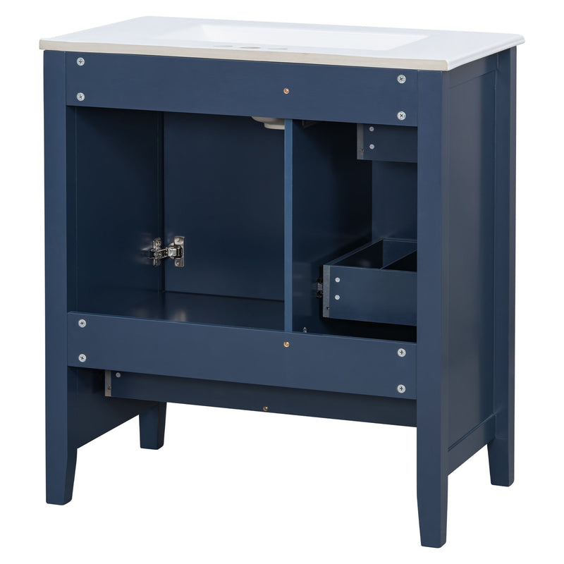 Modern Bathroom Vanity With Sink, 1 Cabinet & 3 Drawers