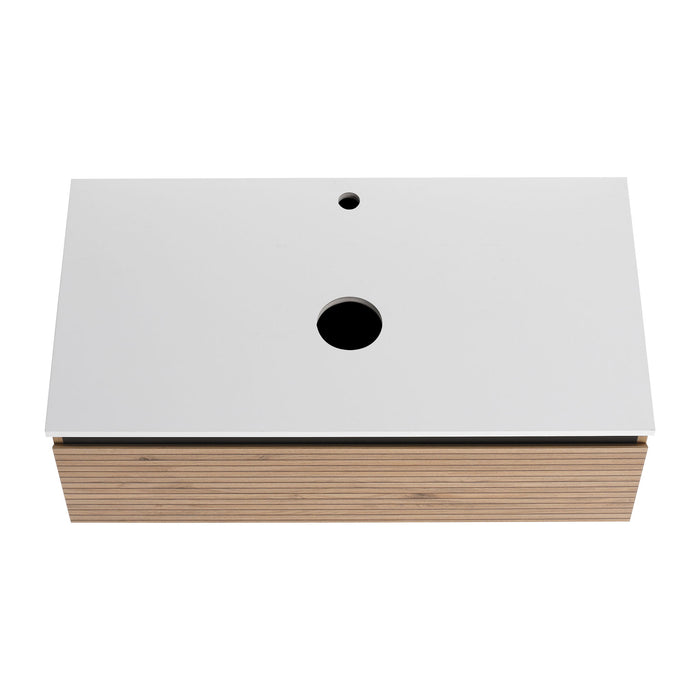 Wall Mounted Bathroom Vanity & 1 Soft Close Drawer (Excluding Sink)
