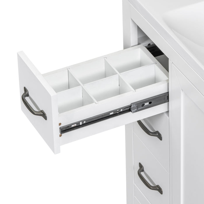 Modern Bathroom Vanity With Sink, 6 Drawers, Adjustable Shelf