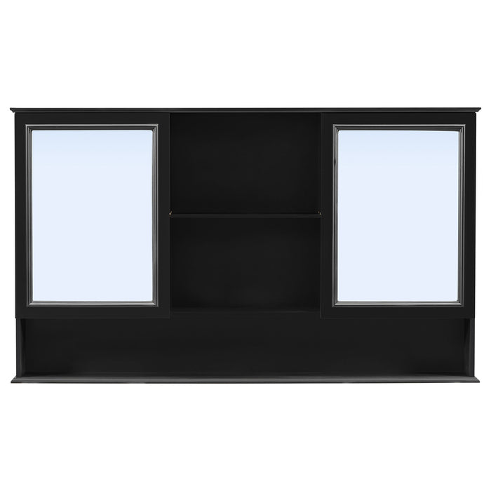 Double Sink Bathroom Vanity Set With Wall Mount Mirror Cabinet