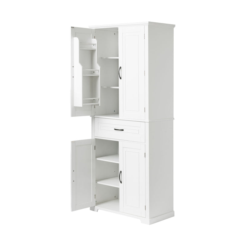 Bathroom Storage Cabinet With Doors And Drawer, Adjustable Shelf