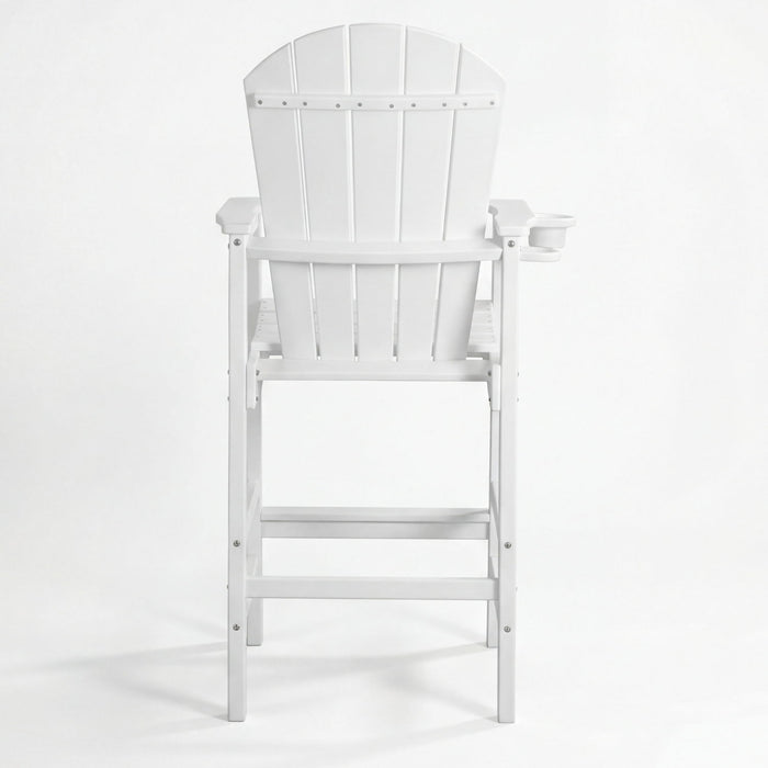 Bar Height Adirondack Chair With Cup Holder And Armrests