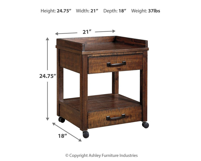 Baldridge - Printer Stand - Rustic Brown