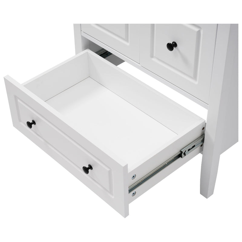 Retro Bathroom Vanity With Sink, Soft Closing Cabinet & Drawers