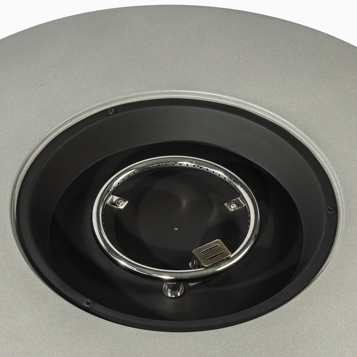 Propane Gas Fire Pit Table, 50000 Btu, Round With Tank Holder For Outside - Gray