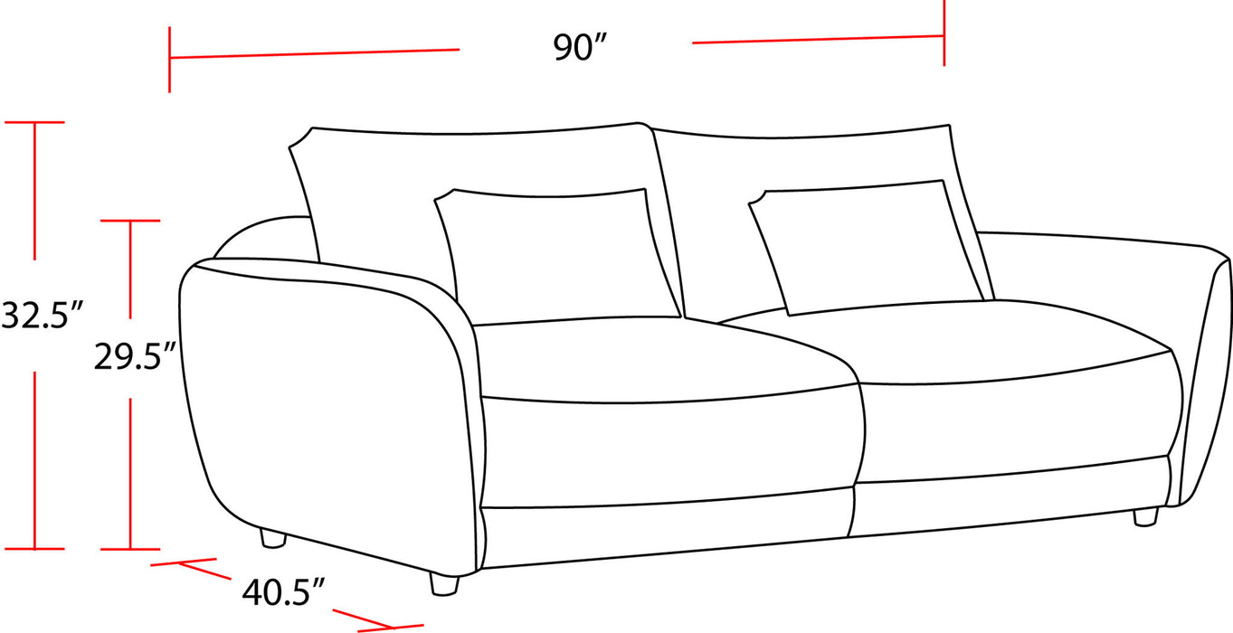 Utopia - 2 Seat Sofa With Lumbar Pillow - Mega Ivory