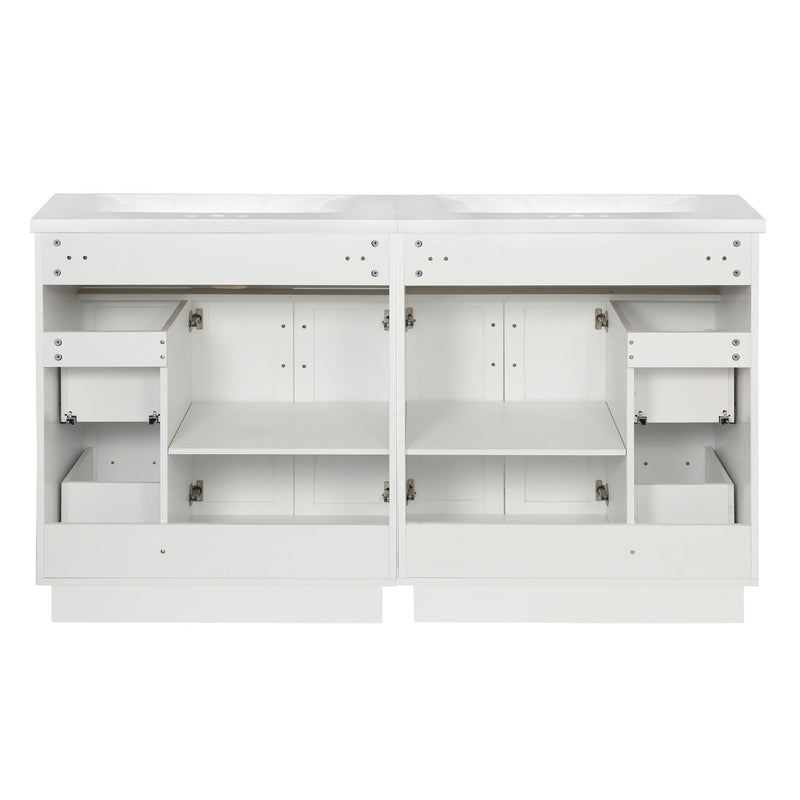 Bathroom Vanity With 2 Doors, 2 Drawers, Adjustable Shelf, Hidden Slides & Soft Close Hinges