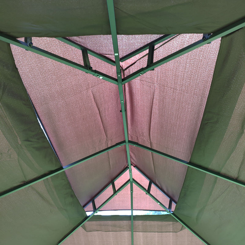 13 0 Outdoor Patio Gazebo Canopy Tent With Ventilated Double Roof And Mosquito Net (Detachable Mesh Screen On All Sides) Suitable For Lawn Garden Backyard And Deck Top - Brown