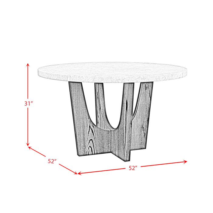 Oregon - Round Table With Faux Marble Top