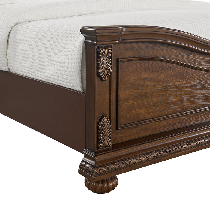 Cadenza UPH Bed with Black PU in Brown