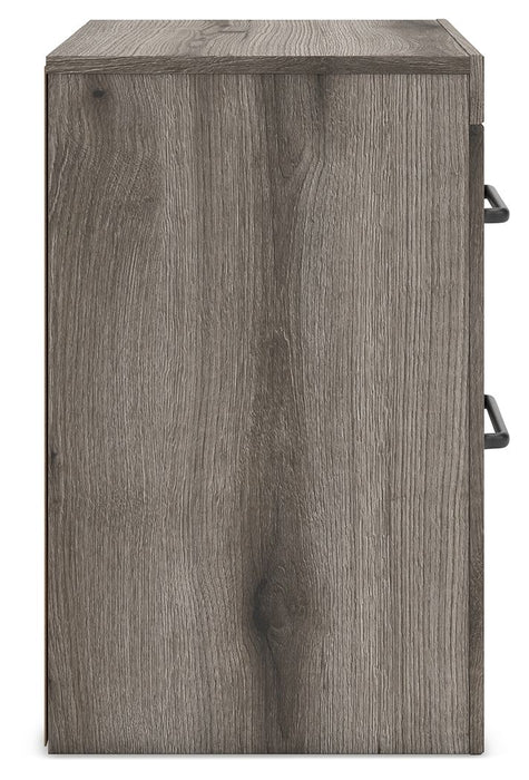 Graystorm - Two Drawer Night Stand - Brown Gray