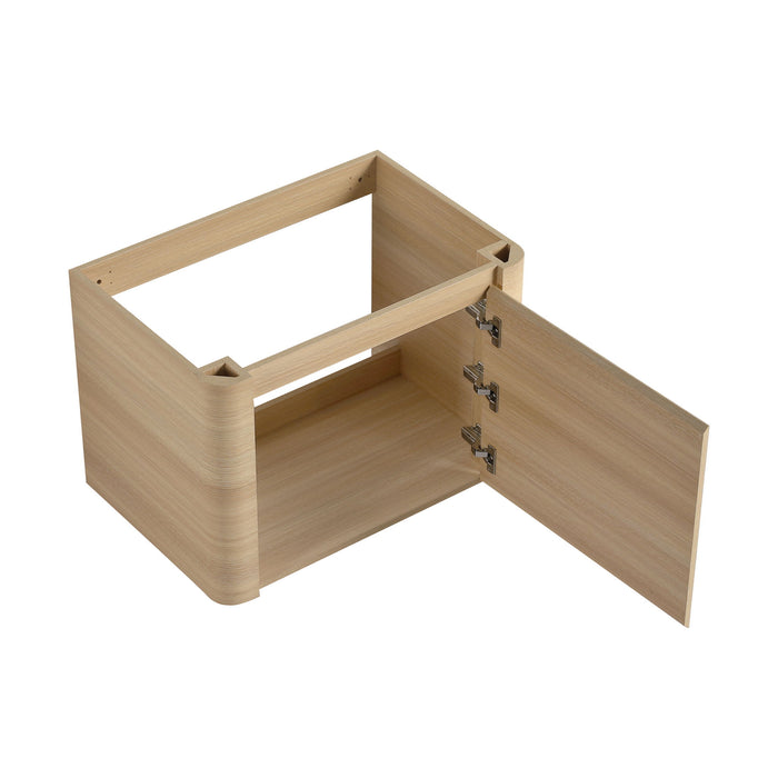 Wall Mounted Bathroom Vanity With Sink And Storage Shelves, Soft Close Doors