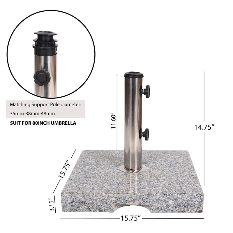 Umbrella Holder Square 55 Lbs Umbrella Base - Natural / Gray