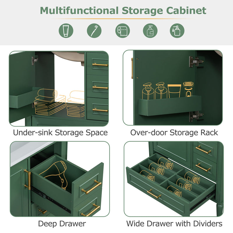 Traditional Bathroom Vanity Set With Soft Close Doors