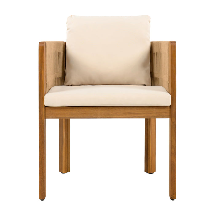 Outdoor Dining Set & Table And Rope Chairs