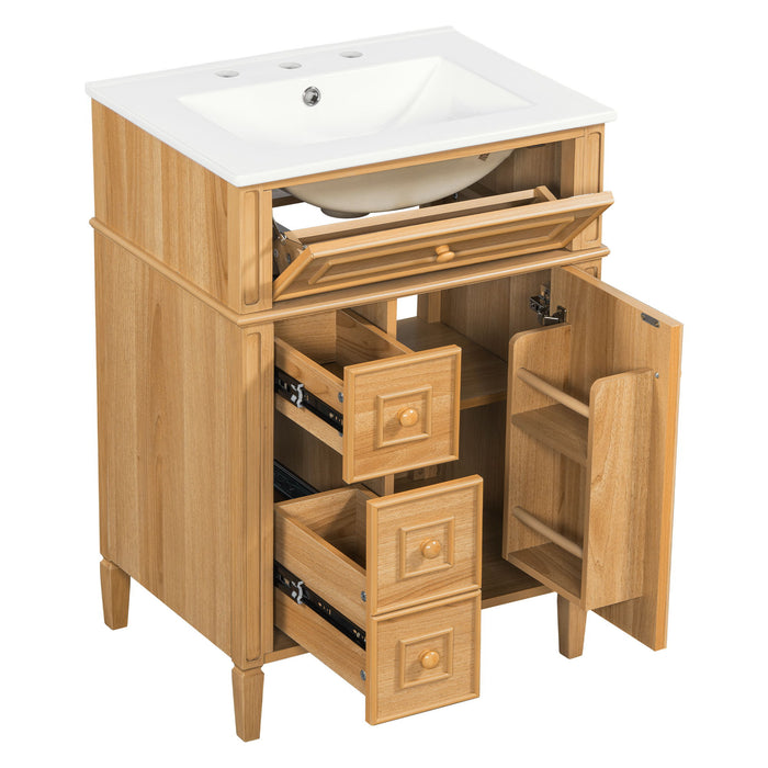 Bathroom Vanity With Flip Out Drawer, 2 Soft-Close Drawers