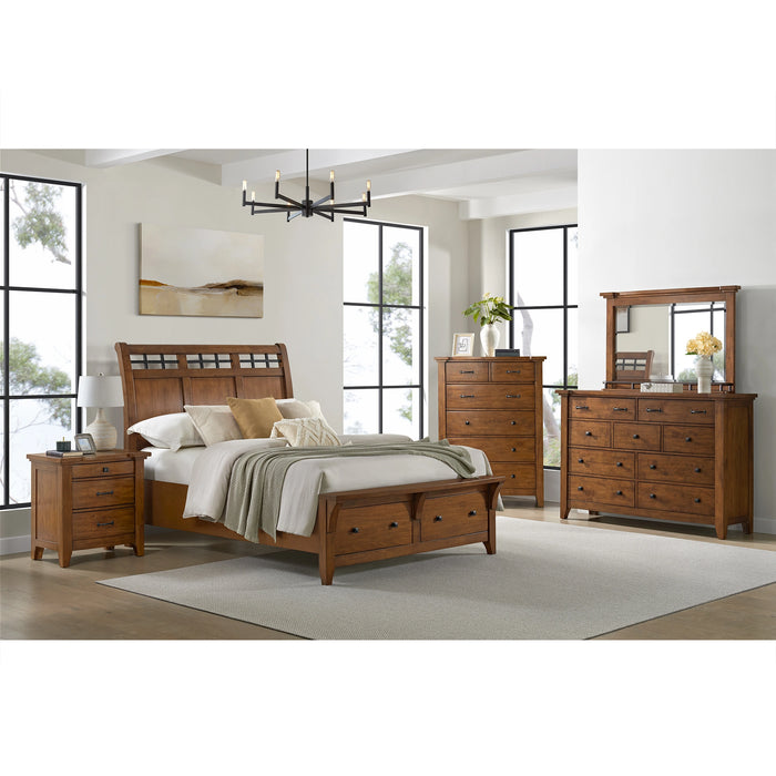 Gage Dresser & Mirror Set in Chestnut