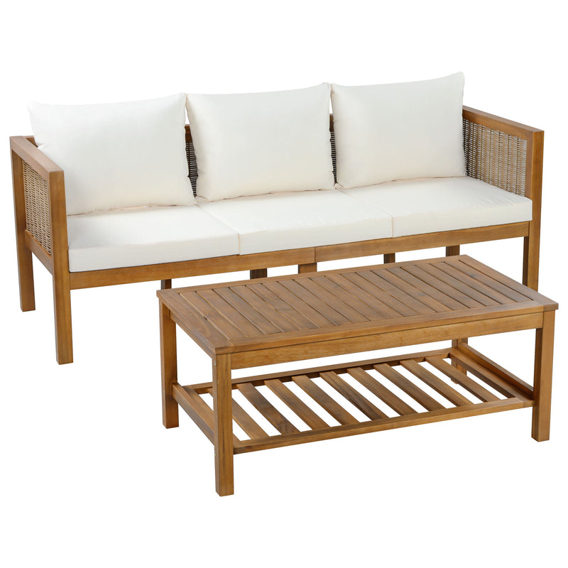 Patio Set Outdoor With Coffee Table And Cushions