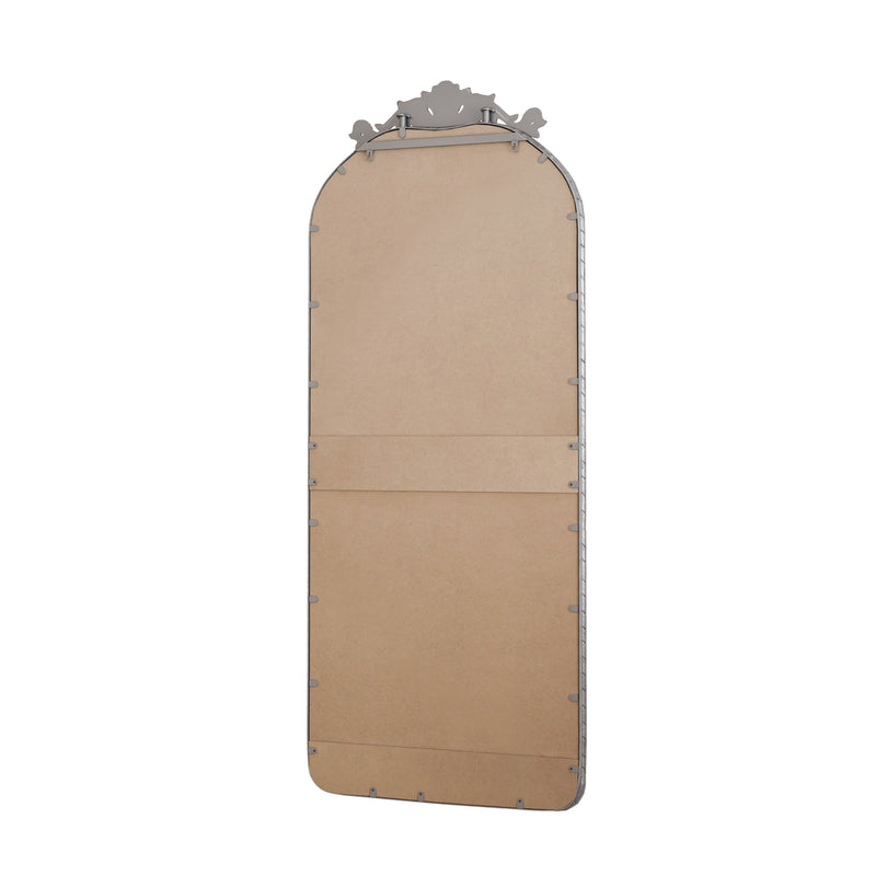 Full Body Arched Mirror With Vintage Carved Applique