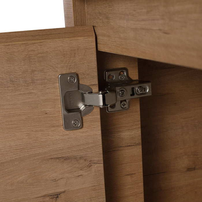 Wall Mounted Bathroom Vanity With Sink And Storage Shelves, Soft Close Doors
