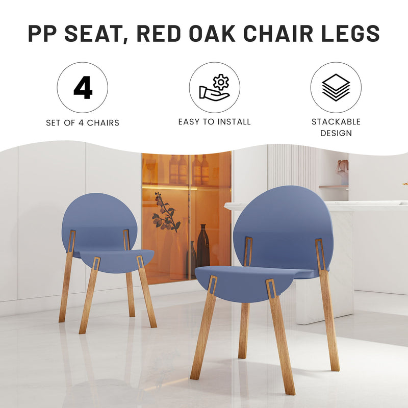 4 Piece Set Of Single Chairs With A Design Combining Modern And Traditional Elements